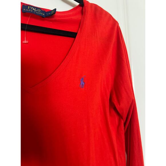 Polo Ralph Lauren Bright Orange Long sleeve top Large - Picture 3 of 6
